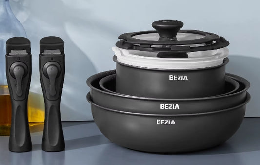 Premium Set of 13 Nonstick Pots with Removable Handles